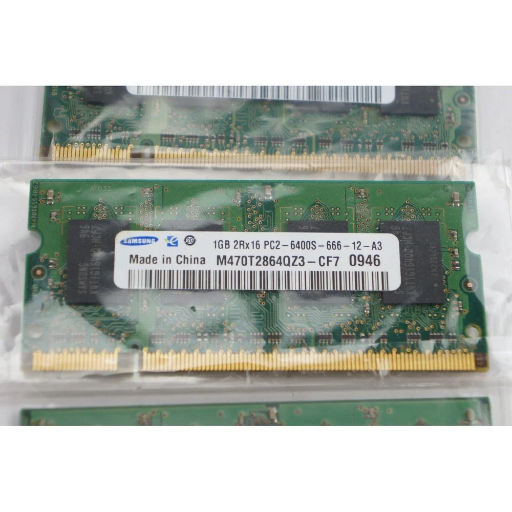 Samsung 1GB RAM Laptop Lot of 5 PC2-6400S DDR2‎ 666MHz SODIMM M470T2864QZ3-CF7